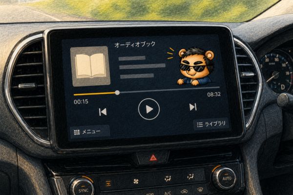 car-commuting-audiobook-display