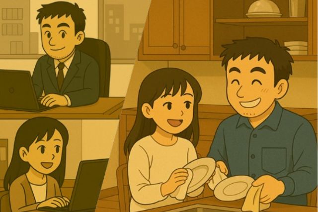 work-housework-couple-cooperation